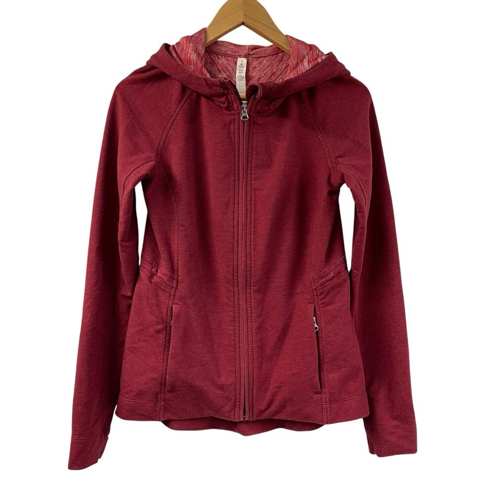 Lululemon Red Yoga Jacket Cinch Waist Full Zip Hoodie Size 4